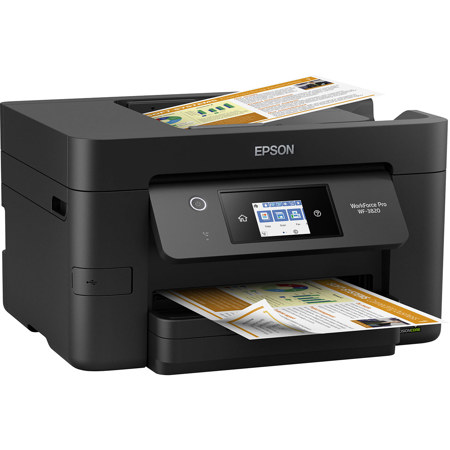 Epson WorkForce Pro WF-3820 Wireless All-in-One Color Inkjet Printer, Black - Refurbished