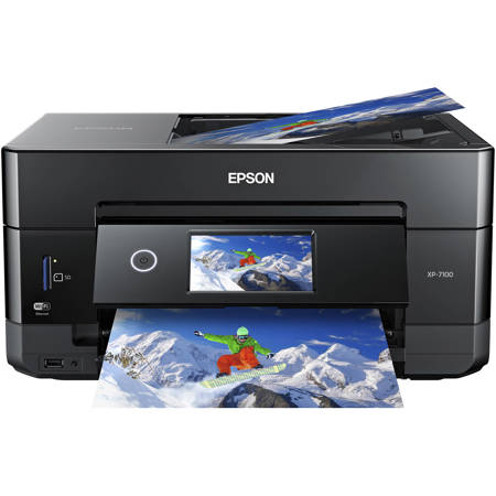 Epson Expression Premium XP-7100 Wireless Color All-In-One Inkjet Printer, 15.8 ppm Black/11 ppm Color, 5760x1440 dpi, 120 Sheet Input - Print, Copy, Scan