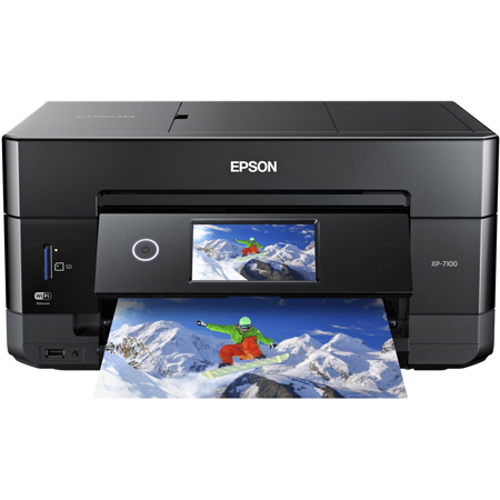 Epson Expression Premium XP-7100 Wireless Color All-in-One Small Inkjet Printer, 100 Sheet Input - Refurbished ** Item Note; Missing Ink Cartridges **