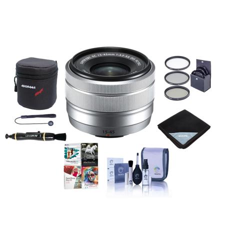 Fujifilm XC 15-45mm f/3.5-5.6 OIS PZ Lens, Silver with Premium