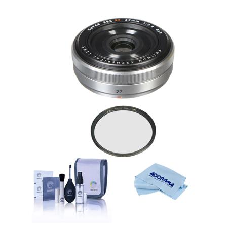 Fujifilm XF 27mm (41mm) F/2.8 Lens Silver W/ B + W 39mm UV Haze Filter / More