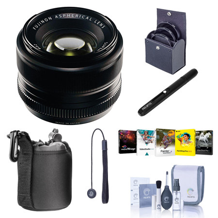 Fujifilm XF 35mm f/1.4 Lens, Bundle with Tiffen 52mm Filter Kit, Lens Case, Lens Cap Tether, Cleaning Kit, Lens Cleaner, Software Kit