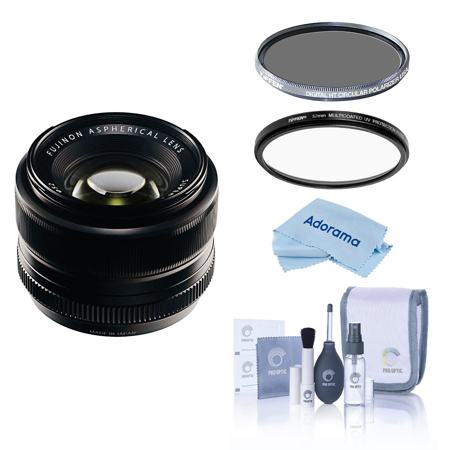 Fujifilm XF 35mm f/1.4 Lens, Bundle with Tiffen 52mm UV and CPL Lens Filters