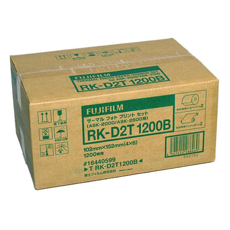 Fujifilm 4x6" Dye Sub Media f/ ASK-2000/2500, 2 Rolls 1200 prints,