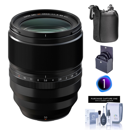 Fujifilm XF 50mm f/1.0 R WR Lens, Black w/Capture One Pro Camera Bundle & Filter