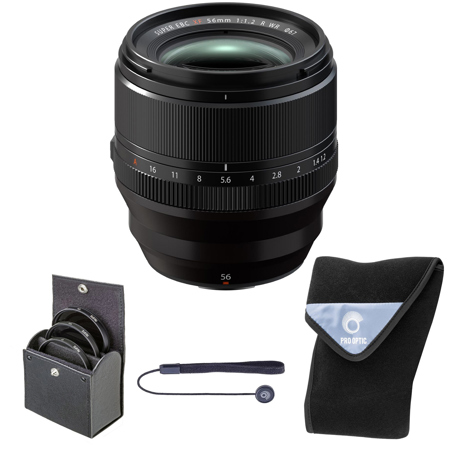 Fujifilm XF 56mm f/1.2 R WR Lens, Black, Bundle with 67mm Filter Kit