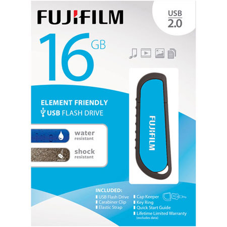 Fujifilm 16GB WR USB 2.0 Flash Drive with Cap