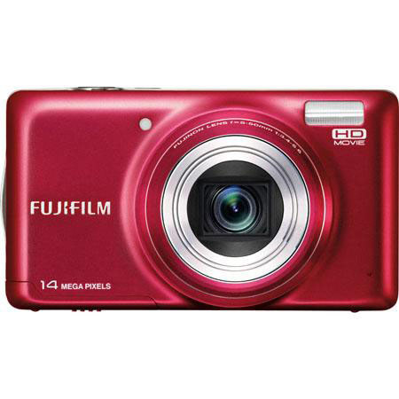 Fujifilm FinePix T350 14MP Digital Camera Red Bundle