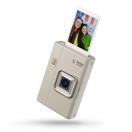 Fujifilm Instax Mini LiPlay+ Hybrid Instant Camera, Sand Beige