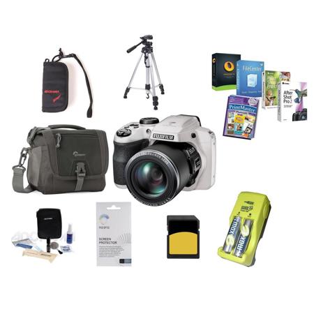 Fujifilm FinePix S9900W Digital Camera, Black With Accessory Bundle