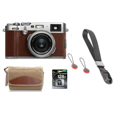 Fujifilm X100F 24.3MP Digital Camera, Fujinon 23mm f/2 Lens Brown W/Fuji Acc Kit