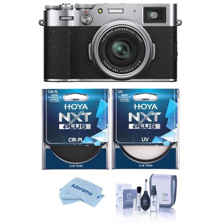 Fujifilm X100V Digital Camera,Silver With Hoya NXT Plus HMC UV /Polarizer Filter