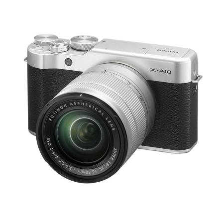 Fujifilm X-A10 16.3MP Mirrorless w/ 16-50mm OIS Lens, Silver w/16GB Memory Card