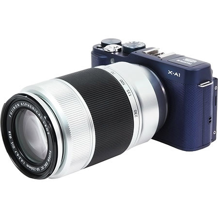 Fujifilm X-A1 Mirrorless Digital Camera (Blue Body) with 16-50mm Silver and XC 50-230mm F4.5-6.7 OIS Silver Lenses