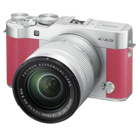 Fujifilm X-A3 Mirrorless with 16-50mm OIS II Lens, Pink
