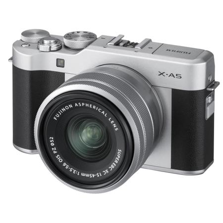 Fujifilm X-A5 Mirrorless Camera with XC 15-45mm OIS PZ Lens, Silver