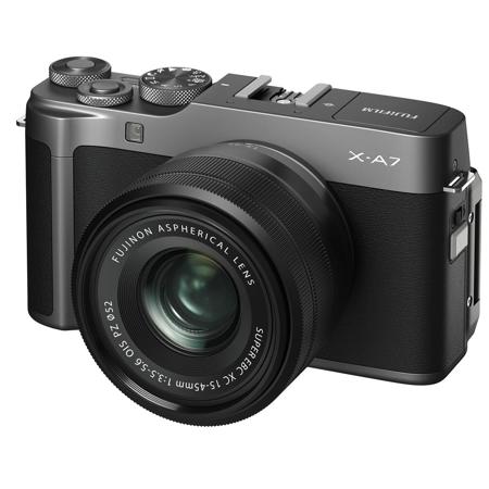 Fujifilm X-A7 Mirrorless Digital Camera, Fujinon XC 15-45mm PZ Lens, Dark Silver