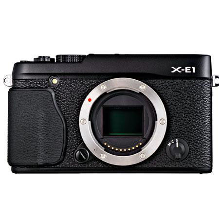 Fujifilm X-E1 Camera Body, Black, Bundle w/Fujifilm XF 14mm F2.8 R Lens