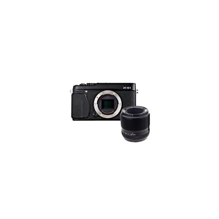 Fujifilm X-E1 Camera Body, Black, Bundle with Fujifilm XF 60mm F/2.4 Lens