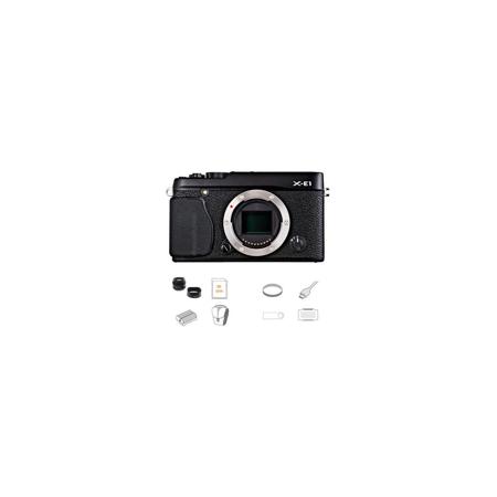 Fujifilm X-E1 Camera Body, Black, Bundle w/Fujifilm XF 35mm F/1.4 Lens & MORE