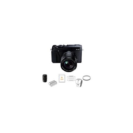 Fujifilm X-E1 Mirrorless Digital Camera, Bundle "D" w/2 Fujifilm Zoom Lenses & Accessaries