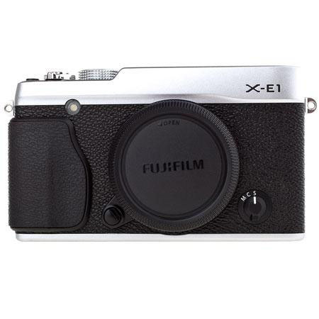 Fujifilm X-E1 Camera Body, Silver, Bundle with Fujifilm XF 35mm F/1.4 Lens