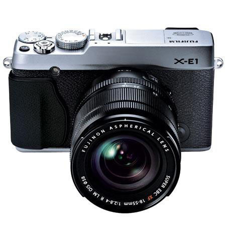 Fujifilm X-E1 Camera, Silver, with XF 18-55mm Zoom Lens, Bundle