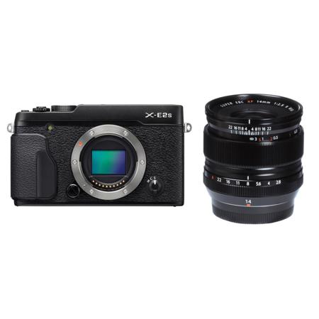 X-E2S Mirrorless Camera Body With XF 14mm F2.8R Lens and Grip, Black