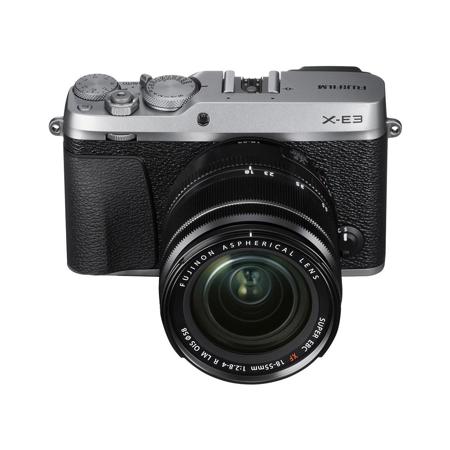 Fujifilm X-E3 Mirrorless Camera, Silver, with XF 18-55mm f/2.8-4 R LM OIS Lens