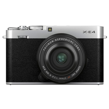 Fujifilm X-E4 Mirrorless Camera with XF 27mm f/2.8 R WR Lens, Silver