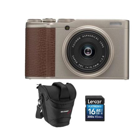 FujifilmX-F10 Digital Camera with 18.5mm Wide Angle Lens Gold W/ Free Acc Kit