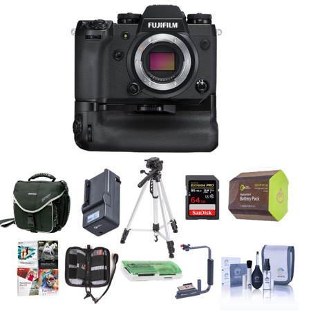 Fujifilm X-H1 24.3MP Mirrorles Camera Black W/Power Booster Grip And Premium KIT