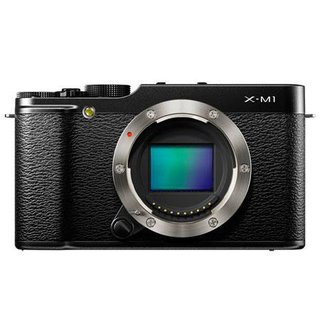 Fujifilm X-M1 Mirrorless Digital Camera Body, Black, Bundle w/Fujifilm XF 14mm f2.8 Lens