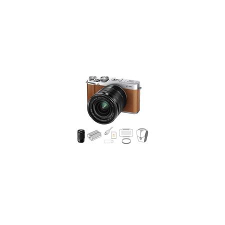 Fujifilm X-M1 Mirrorless Digital Camera Brown/XC 16-50mm Lens,Bundle w/XC 50-230mm Lens/Acc