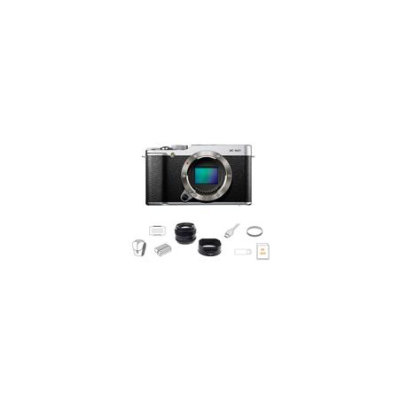 Fujifilm X-M1 Mirrorless Digital Camera Body,Silver,Bundle w/Fujifilm XF 35mm F1.4 & Access