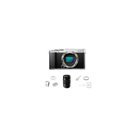 Fujifilm X-M1 Mirrorless Digital Camera Body, Silver, Bundle w/Fujifilm XF 55-200mm /Access