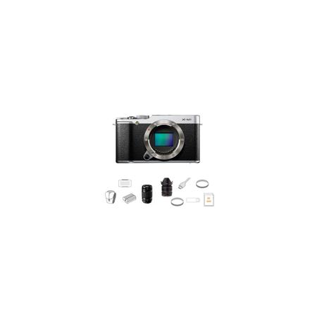 Fujifilm X-M1 Mirrorless Digital Camera Body, Silver,Bundle w/XF 18-55mm/XF 55-200mm/Access