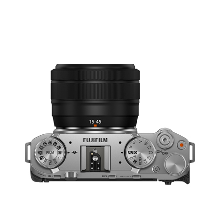 Fujifilm X-M5 Mirrorless Camera with XC 15-45mm f/3.5-5.6 OIS PZ Lens, Silver