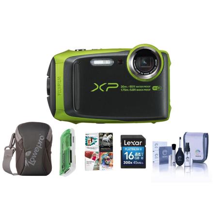 Fujifilm FinePix XP120 Digital Camera Green With Free PC Accessory Bundle