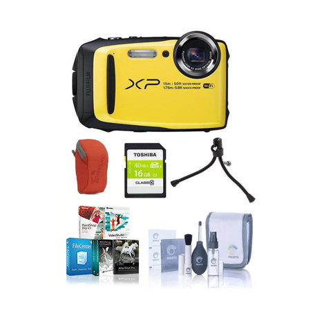 Fujifilm FinePix XP90 Digital Camera Water/Shockproof,Yellow, w/Free Accessories