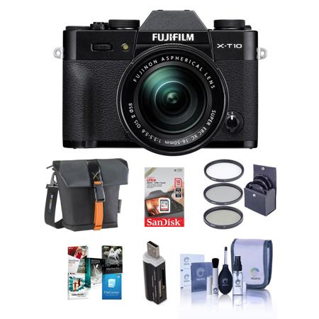 Fujifilm X-T10 Mirrorless with 16-50mm OIS Lens Black And Free Accessory Bundle