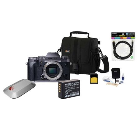 Fujifilm X-T1 Mirrorless Camera Body-Graphite Silver Edition w/Accessory Bundle