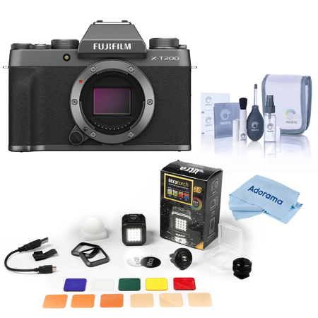 Fujifilm X-T200 Mirrorless Camera, Dark Silver, With Litra 2.0 Filter Set
