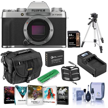 Fujifilm X-T200 Mirrorless Digital Camera Body Silver With Premium Accessory Kit