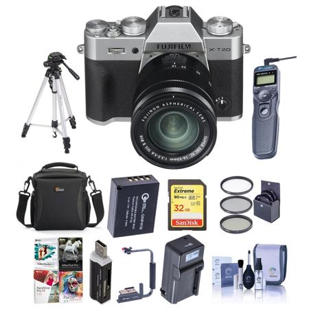 Fujifilm X-T20 24.3MP Mirrorles Camera with XC 16-50mm Lens Silver W/Premium Kit