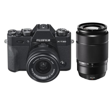 Fujifilm X-T30 Mirrorless Camera with XC 15-45mm f/3.5-5.6/50-230mm Lenses Black