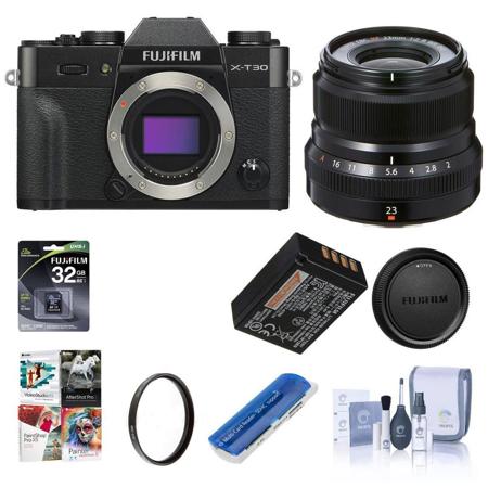 Fujifilm XT30 Mirrorless Camera Black With Fuji XF 23mm F/2R Lens W/ACC Bundle