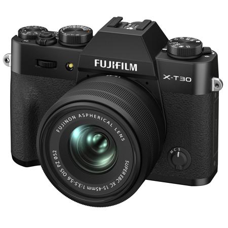 Fujifilm X-T30 II Mirrorless Camera with XC 15-45mm f/3.5 Lens, Black