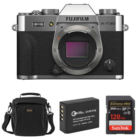 Fujifilm X-T30 II Mirrorless Camera, Silver, Bundle with Included Value