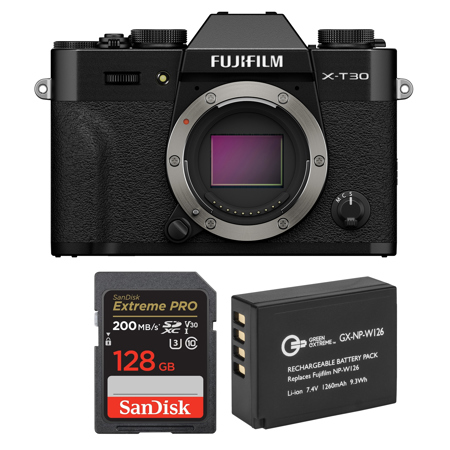 Fujifilm X-T30 III Mirrorless Camera Black with Memory Card and Extra Battery